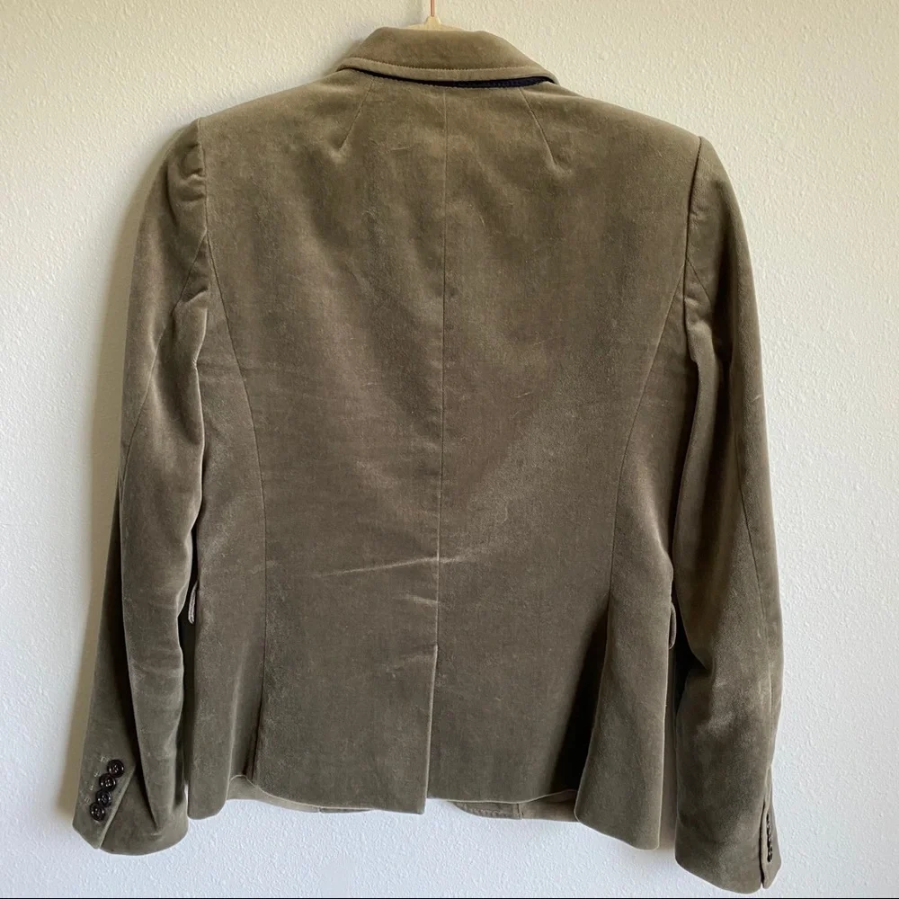 J. Crew Olive Green Velvet Blazer
